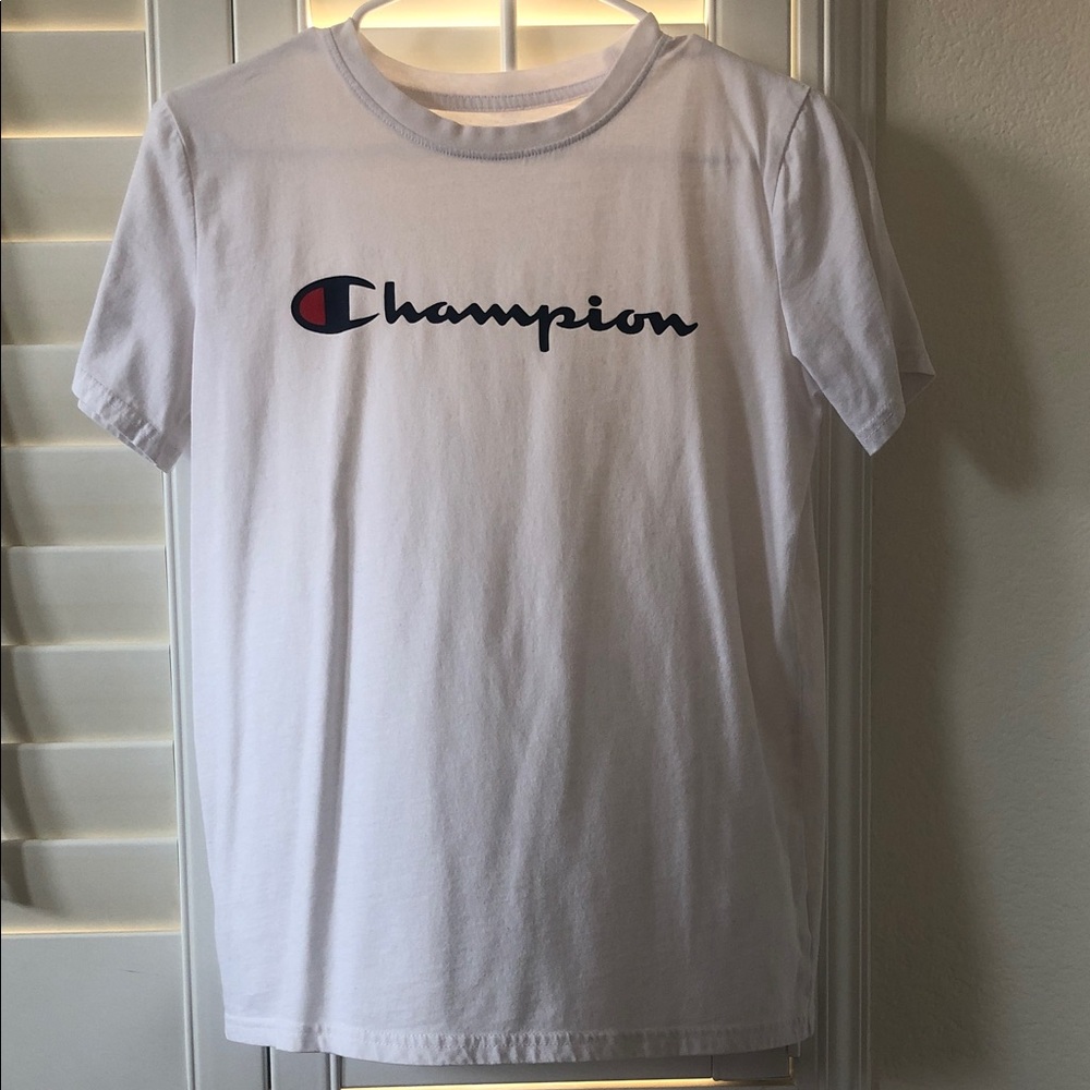 Champion White Tee with Logo
